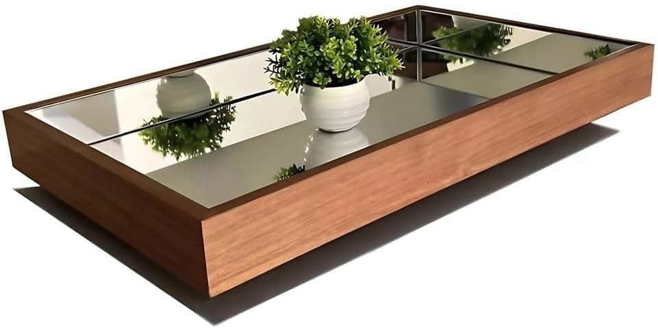 Bandeja Espelhada Decorativa Mesa Bar Aparador Taças Bebidas Decoração (Madeira laminado)
