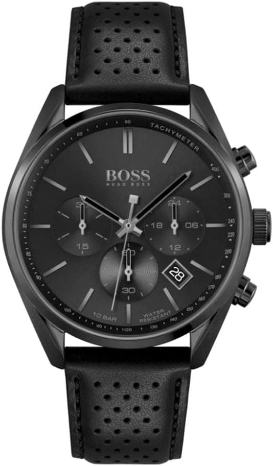 BOSS Cloud Relógio cronógrafo masculino de quartzo – inovador – resistente à água – função de data, Champion preto, Cronógrafo