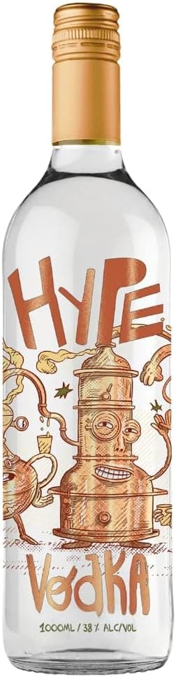 HYPE - Vodka Premium 1L | Sabor Puro e Intenso - 100% Cana-de-Açúcar, Não Filtrada, Produção Artesanal e Sustentável | Sabor que é Puro Hype - Qualidade e Preço Justo