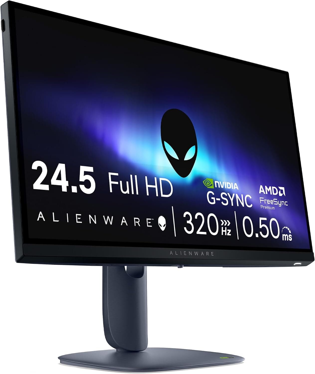 Monitor Gamer Alienware 25", Full Hd, 320 Hz, Fast Ips, Aw2525hm | NVIDIA G-SYNC, Tempo de Resposta 0,5 ms, 400 nits, 1000:1 de contraste, 99% sRGB, 2 HDMI 2.1, 1 DisplayPort 1.4, 3 USB 5 Gbps