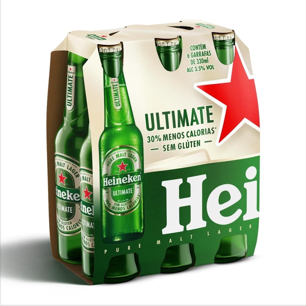 Heineken Ultimate Cerveja Lager Puro Malte Long Neck Pack 6 Unidades 330ml