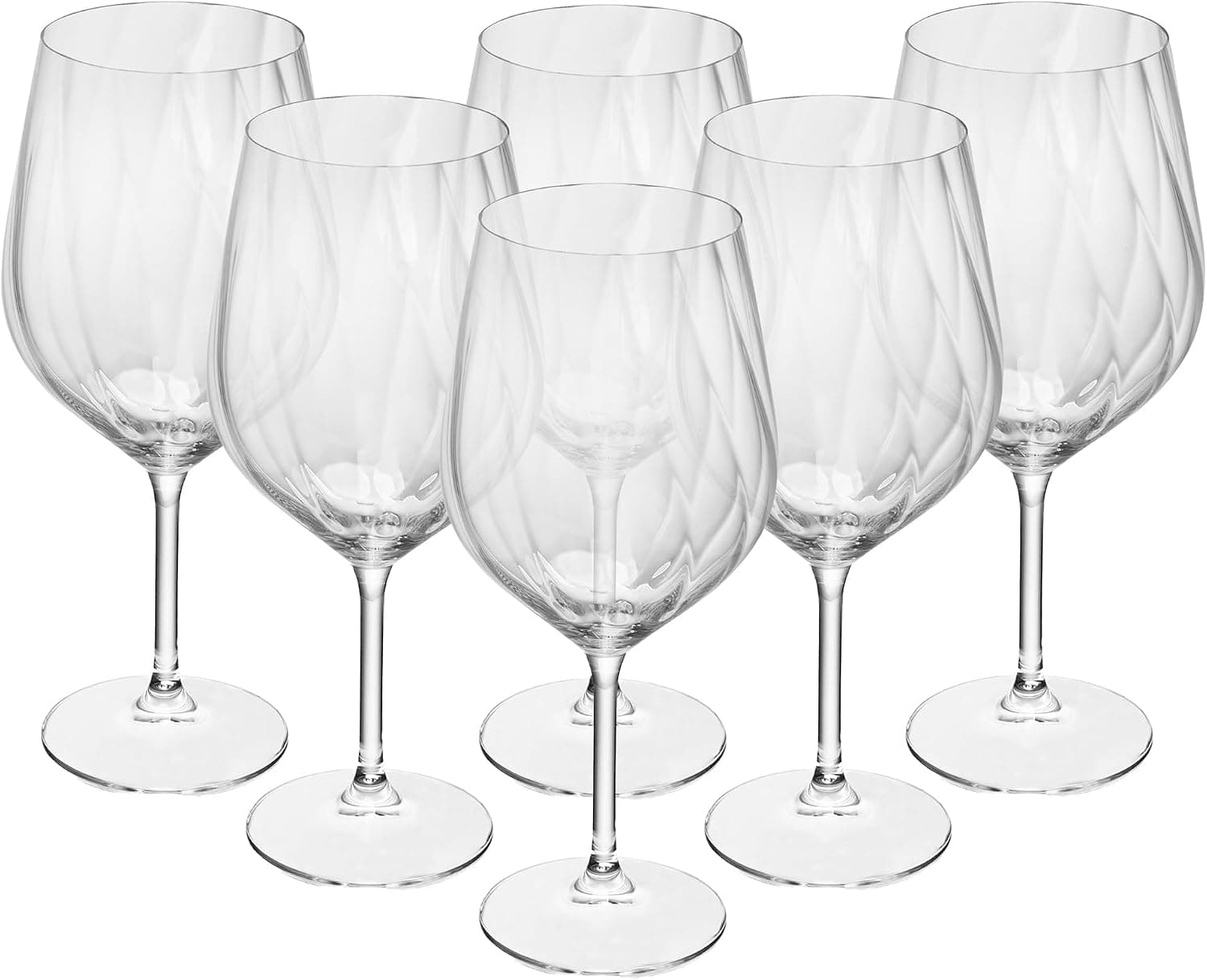 WOLFF - Jogo 6 Taça de Vinho Crex Optic 600ml Cristal Ecológico Bohemia