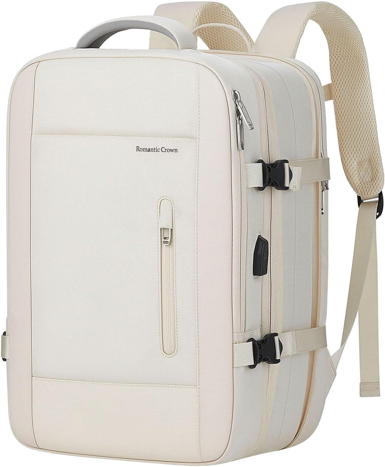 Romantic Crown Mochila Masculina de Viagem para Notebook (Bege)