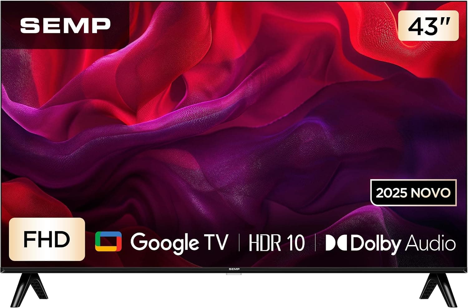 Smart TV Semp 43 Polegadas LED Full HD S42 WiFi Bluetooth Google TV 2 HDMI HDR10 Dolby Audio 43S42