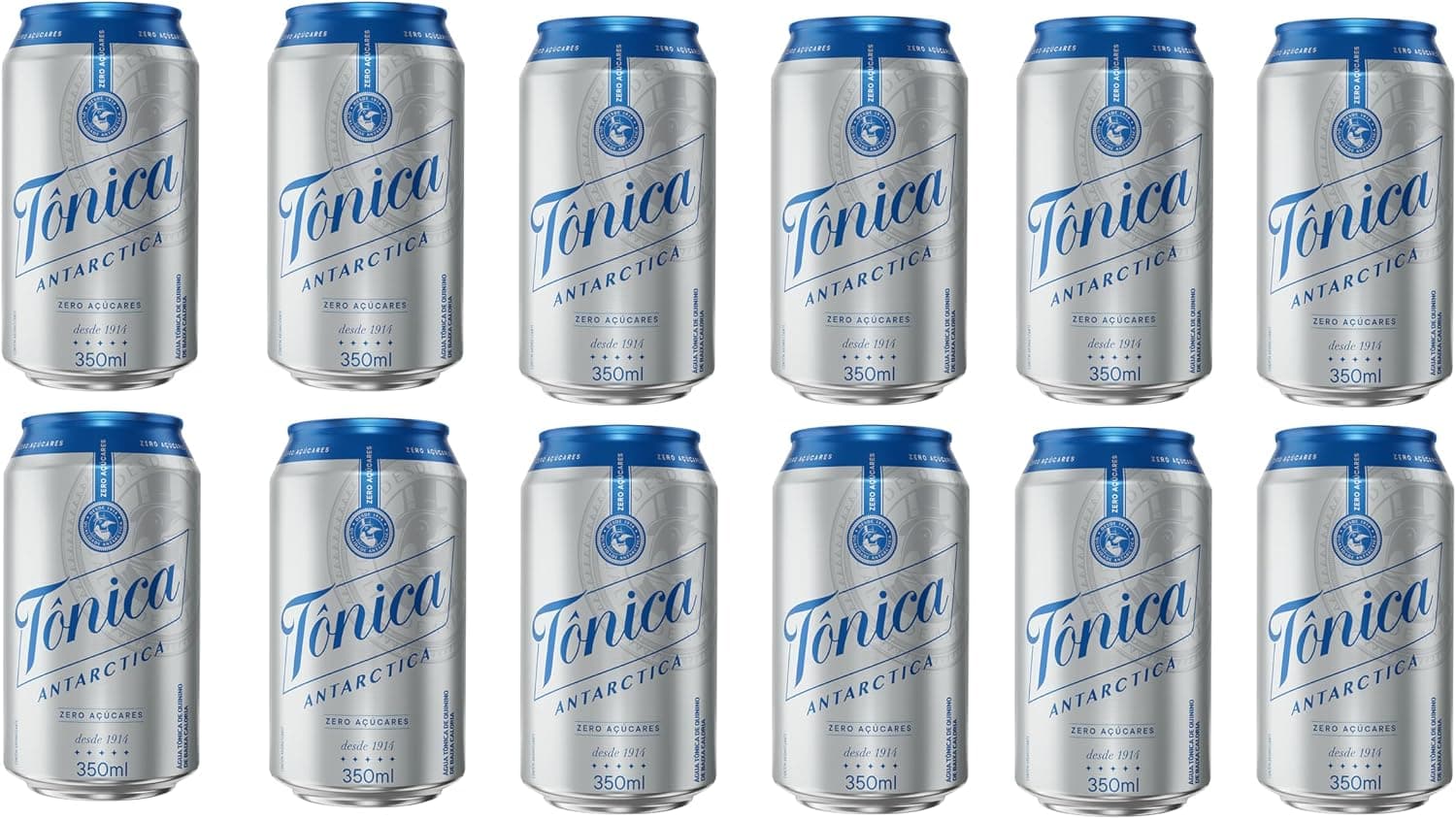 Água Tônica Zero Antarctica, Lata 350ml, Pack com 12 unidades